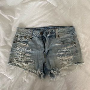 American eagle high rise ripped shorts